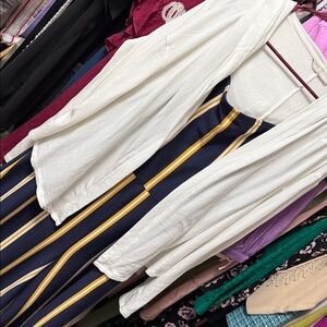 Xhilaration SZ XXL Navy and Yellow Striped Jumpsuit NWT Cardi (not included)